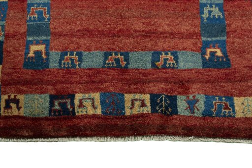 Central medallion detail of New Persian Gabbeh rug from Iran / Persia