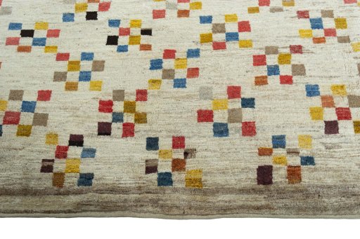 Central medallion detail of 1970s Persian Gabbeh rug from Iran / Persia