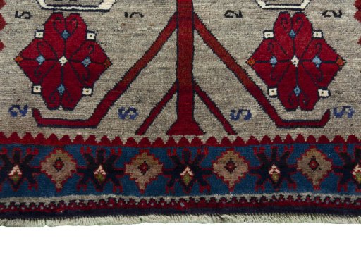 Central medallion detail of 2000s Persian Gabbeh rug from Iran / Persia
