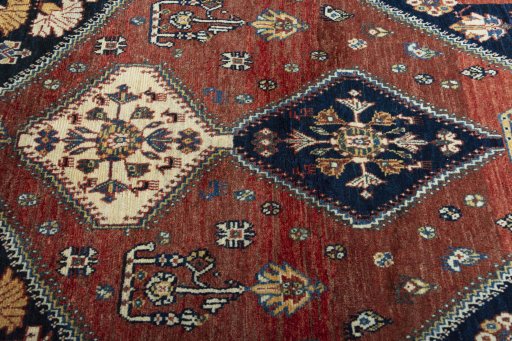Central medallion detail of 2000s Persian Gabbeh rug from Iran / Persia