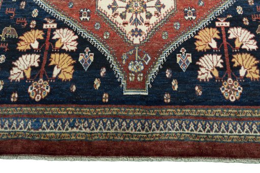 Close-up detail of 2000s Persian Gabbeh rug from Iran / Persia showing Wool weave