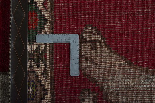 Close-up detail of 2000s Persian Gabbeh rug from Iran / Persia showing Wool weave