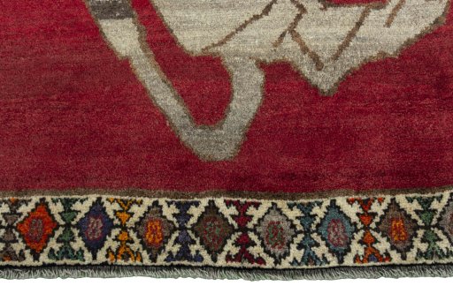 Central medallion detail of 2000s Persian Gabbeh rug from Iran / Persia