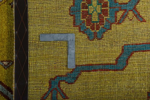 Close-up detail of 2000s Persian Gabbeh rug from Iran / Persia showing Wool weave