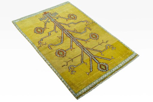 Close-up detail of 2000s Persian Gabbeh rug from Iran / Persia showing Wool weave