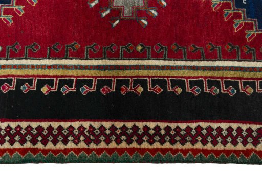 Close-up detail of 2000s Persian Gabbeh rug from Iran / Persia showing Wool weave