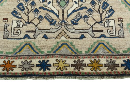 Central medallion detail of 2000s Persian Gabbeh rug from Iran / Persia