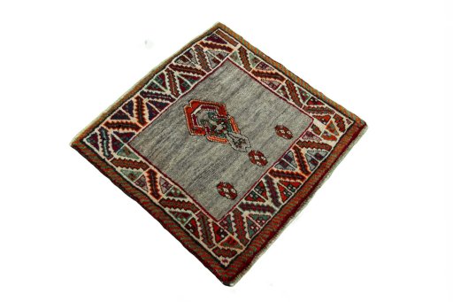 Close-up detail of 2000s Persian Gabbeh rug from Iran / Persia showing Wool weave