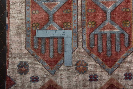 Full view of 2000s Persian Gabbeh rug from Iran / Persia, 93 × 73 cm in Multi Color tones