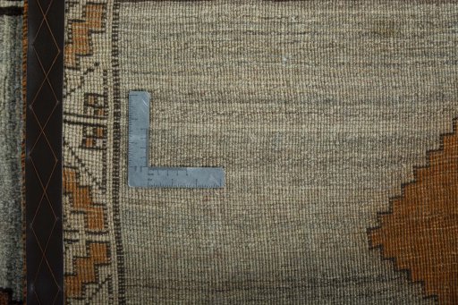 Close-up detail of 2000s Persian Gabbeh rug from Iran / Persia showing Wool weave