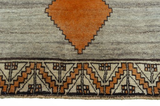 Central medallion detail of 2000s Persian Gabbeh rug from Iran / Persia