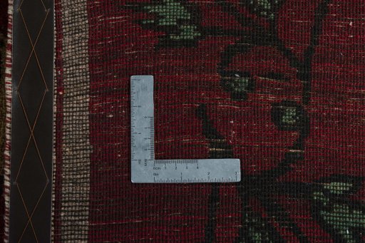 Close-up detail of 2000s Persian Gabbeh rug from Iran / Persia showing Wool weave