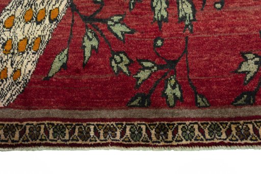 Central medallion detail of 2000s Persian Gabbeh rug from Iran / Persia