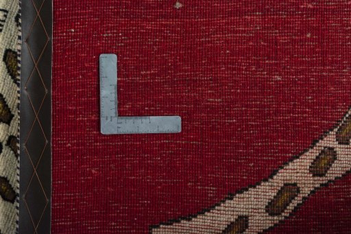 Close-up detail of 2000s Persian Gabbeh rug from Iran / Persia showing Wool weave