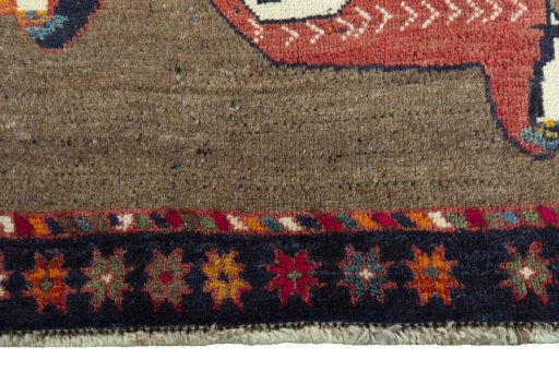 Central medallion detail of 2000s Persian Gabbeh rug from Iran / Persia