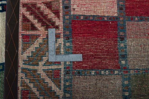 Close-up detail of 2000s Persian Gabbeh rug from Iran / Persia showing Wool weave