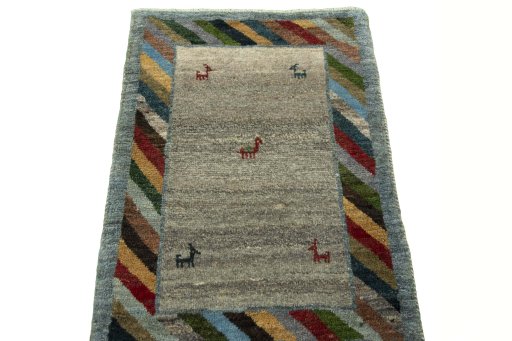 Surface texture of New Persian Gabbeh rug with natural Wool and intricate pattern