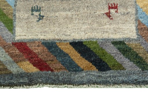 Central medallion detail of New Persian Gabbeh rug from Iran / Persia