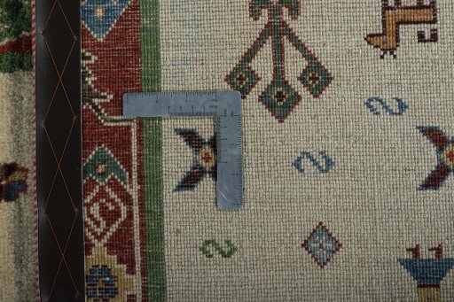 Close-up detail of New Persian Gabbeh rug from Iran / Persia showing Wool weave