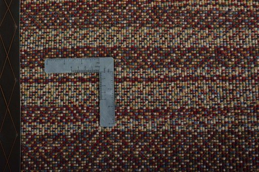 Close-up detail of New Persian Gabbeh rug from Iran / Persia showing Wool weave
