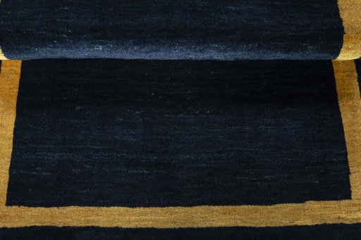 Full view of New Persian Gabbeh rug from Iran / Persia, 140 × 95 cm in Blue tones