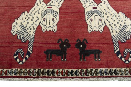 Central medallion detail of 2000s Persian Gabbeh rug from Iran / Persia