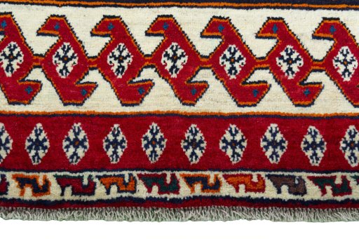 Central medallion detail of 2000s Persian Gabbeh rug from Iran / Persia