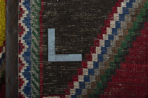 Close-up detail of 2000s Persian Gabbeh rug from Iran / Persia showing Wool weave
