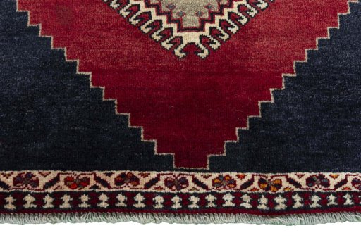 Close-up detail of 2000s Persian Gabbeh rug from Iran / Persia showing Wool weave