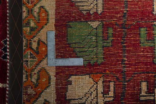 Close-up detail of 2000s Persian Gabbeh rug from Iran / Persia showing Wool weave