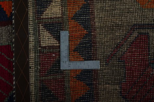 Close-up detail of 2000s Persian Gabbeh rug from Iran / Persia showing Wool weave