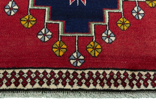 Central medallion detail of 2000s Persian Gabbeh rug from Iran / Persia