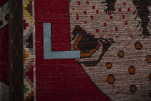 Close-up detail of 2000s Persian Gabbeh rug from Iran / Persia showing Wool weave