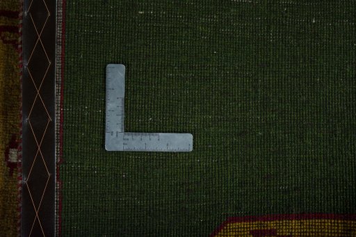 Close-up detail of 2000s Persian Gabbeh rug from Iran / Persia showing Wool weave