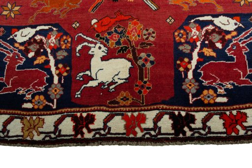 Central medallion detail of 2000s Persian Gabbeh rug from Iran / Persia
