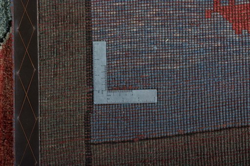 Close-up detail of 2000s Persian Gabbeh rug from Iran / Persia showing Wool weave