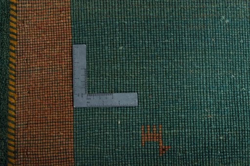 Close-up detail of New Persian Gabbeh rug from Iran / Persia showing Wool weave