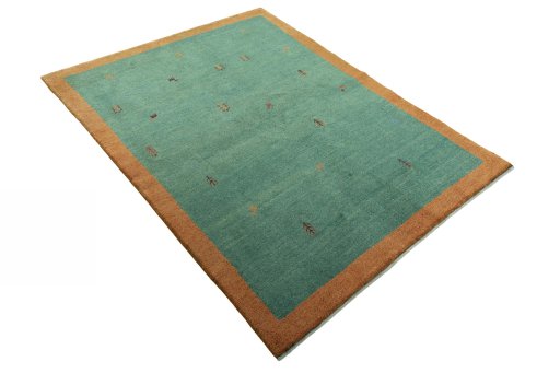 Close-up detail of New Persian Gabbeh rug from Iran / Persia showing Wool weave