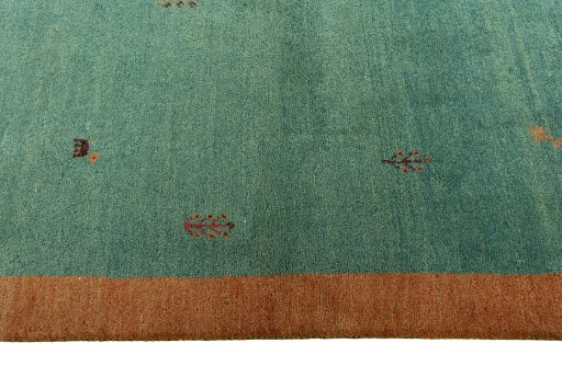 Close-up detail of New Persian Gabbeh rug from Iran / Persia showing Wool weave