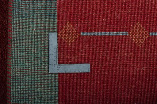 Close-up detail of New Persian Gabbeh rug from Iran / Persia showing Wool weave