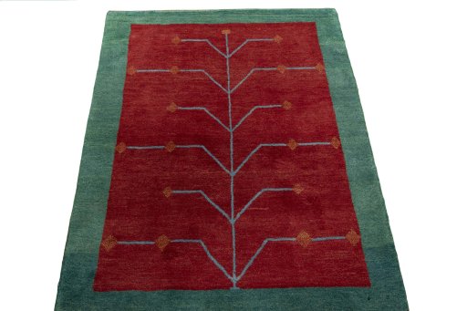 Surface texture of New Persian Gabbeh rug with natural Wool and intricate pattern