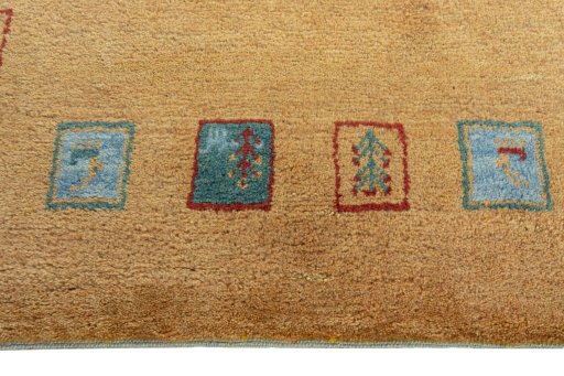 Central medallion detail of New Persian Gabbeh rug from Iran / Persia