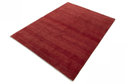 Corner detail of New Persian Gabbeh rug showing border pattern and Wool pile