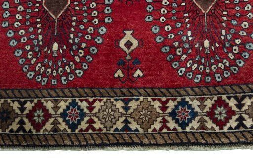Central medallion detail of 2000s Persian Gabbeh rug from Iran / Persia
