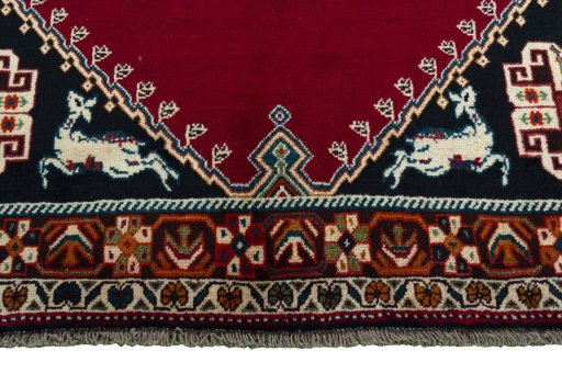 Central medallion detail of 2000s Persian Gabbeh rug from Iran / Persia