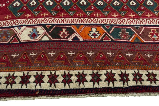 Central medallion detail of 2000s Persian Gabbeh rug from Iran / Persia