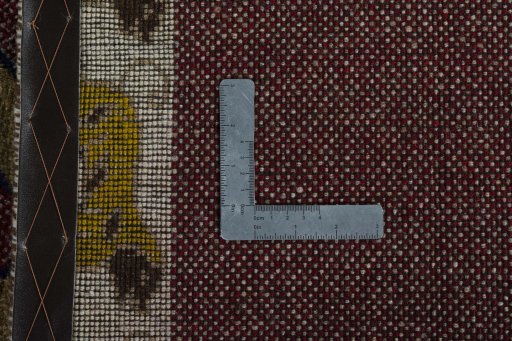 Close-up detail of 2000s Persian Gabbeh rug from Iran / Persia showing Wool weave