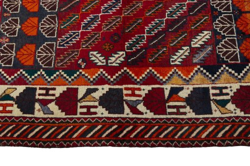 Close-up detail of 2000s Persian Gabbeh rug from Iran / Persia showing Wool weave