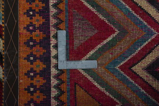 Close-up detail of 2000s Persian Gabbeh rug from Iran / Persia showing Wool weave