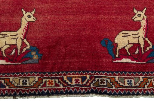 Central medallion detail of 2000s Persian Gabbeh rug from Iran / Persia